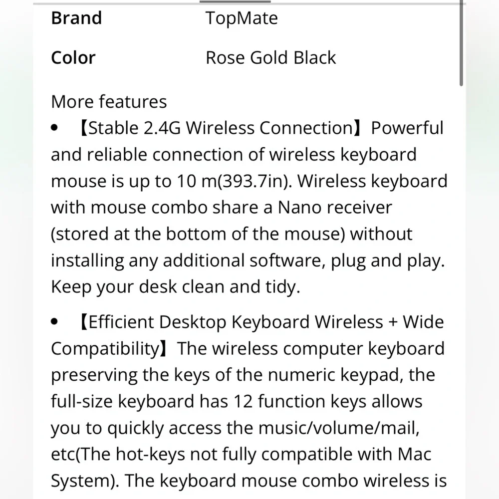 Pink Ultra-Slim Wireless Keyboard and Mouse Set with Cover (batteries included).